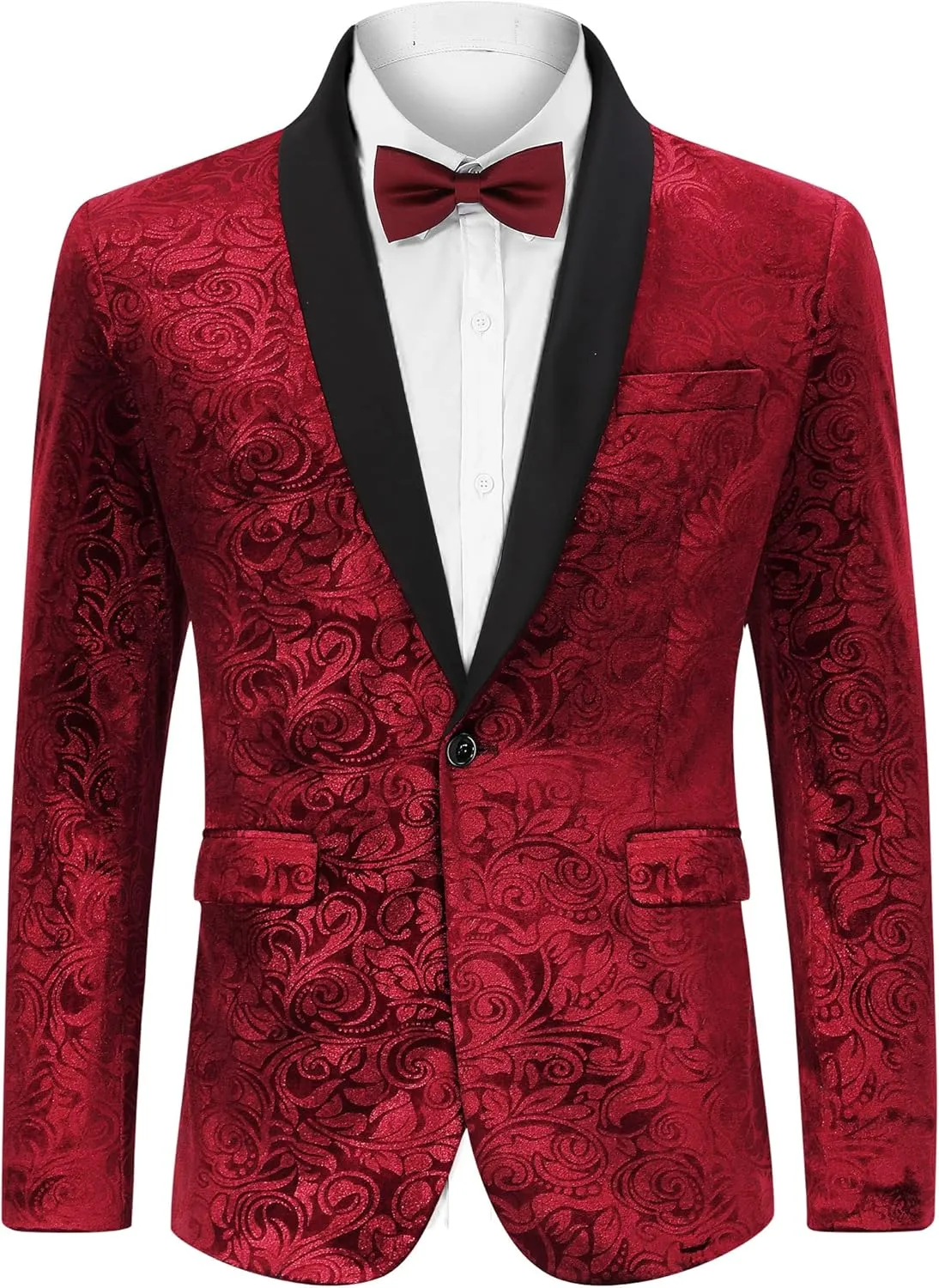 TURETRENDY Mens Floral Tuxedo Suit Jacket Stylish Dinner Blazer Jackets for Wedding Party Prom