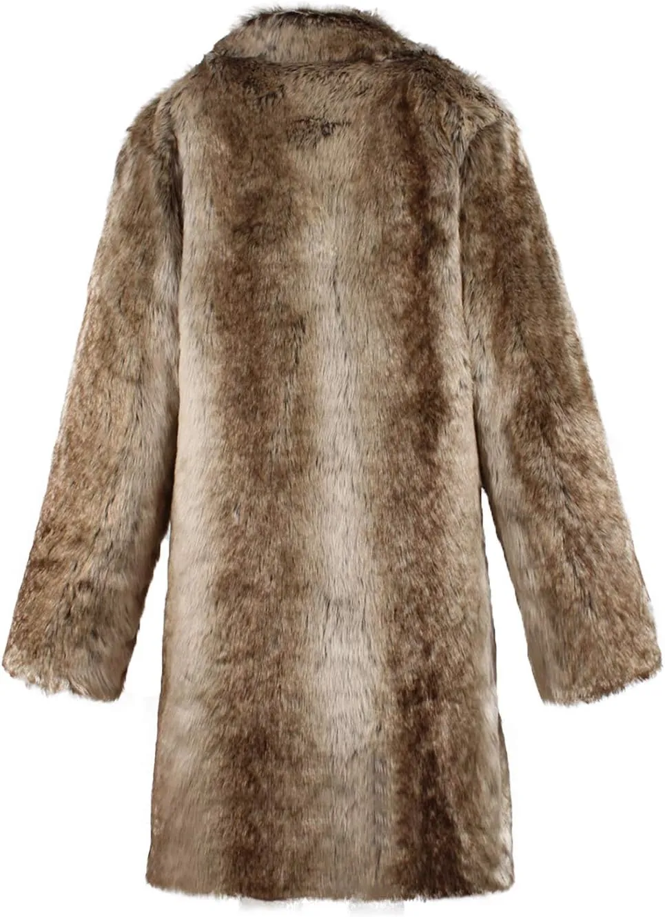 UMREN Men's Luxury Faux Fur Coat Jacket Winter Warm Long Coats Overwear Outwear