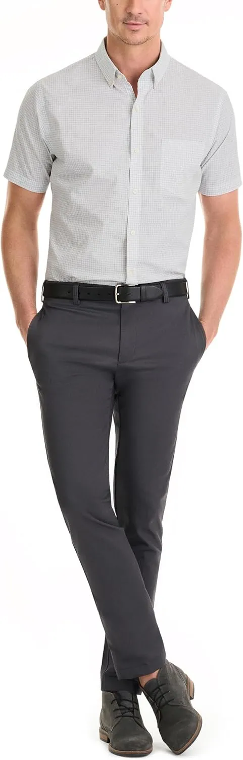 Van Heusen Men's Wrinkle Free Short Sleeve Button Down Check Shirt