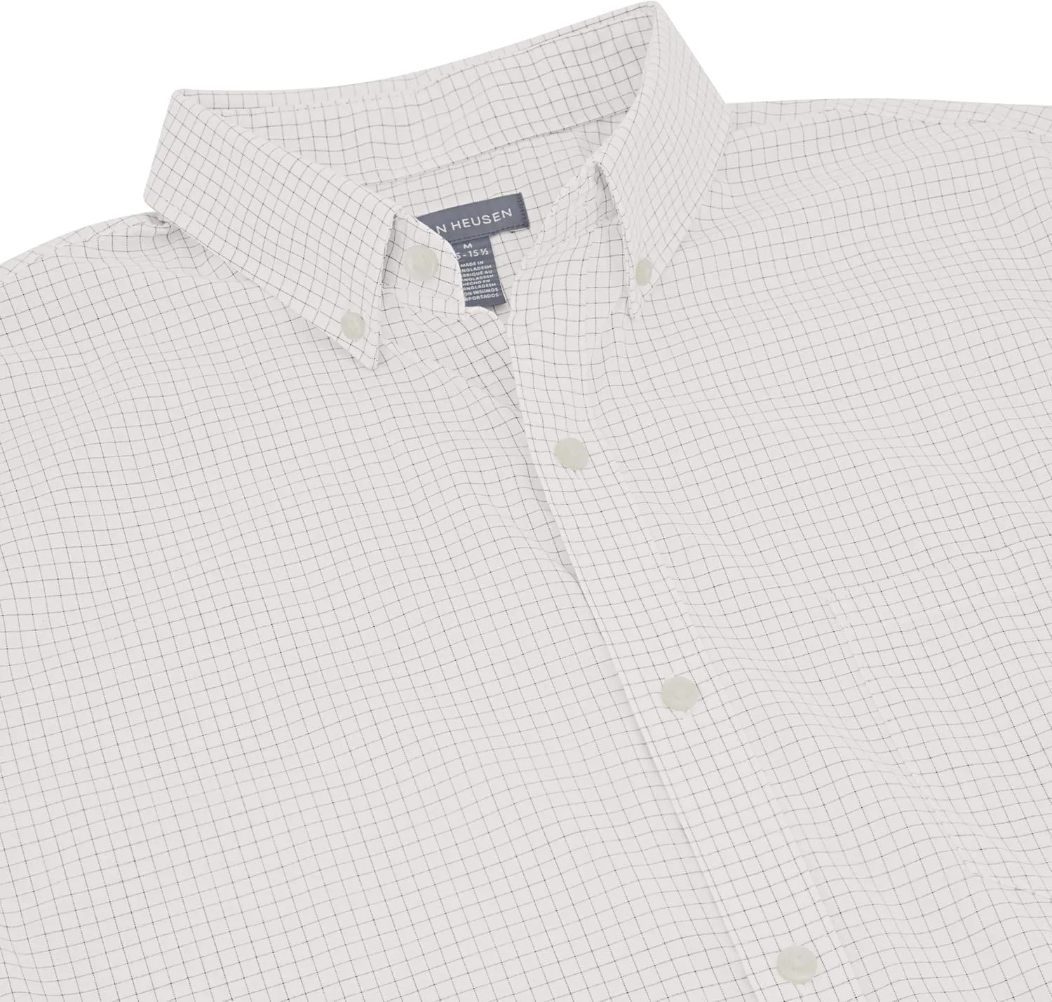 Van Heusen Men's Wrinkle Free Short Sleeve Button Down Check Shirt