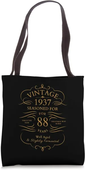 Vintage 1937 88th Birthday for 88 year old Men & Women Tote Bag