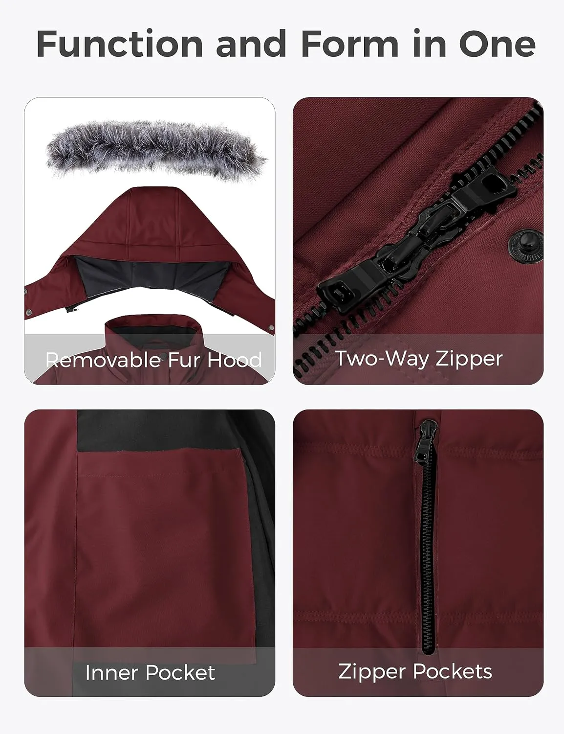 wantdo Women's Recycled Puffer Jackets Warm Winter Coats Long Winter Jacket Puffy Coat