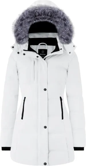 wantdo Women's Recycled Puffer Jackets Warm Winter Coats Long Winter Jacket Puffy Coat