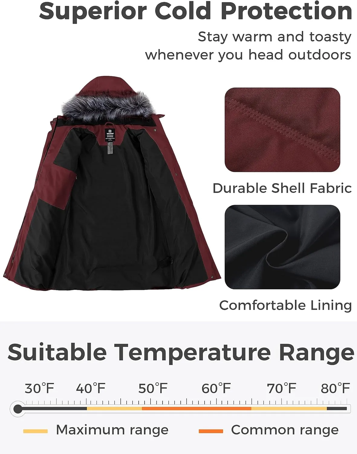 wantdo Women's Recycled Puffer Jackets Warm Winter Coats Long Winter Jacket Puffy Coat