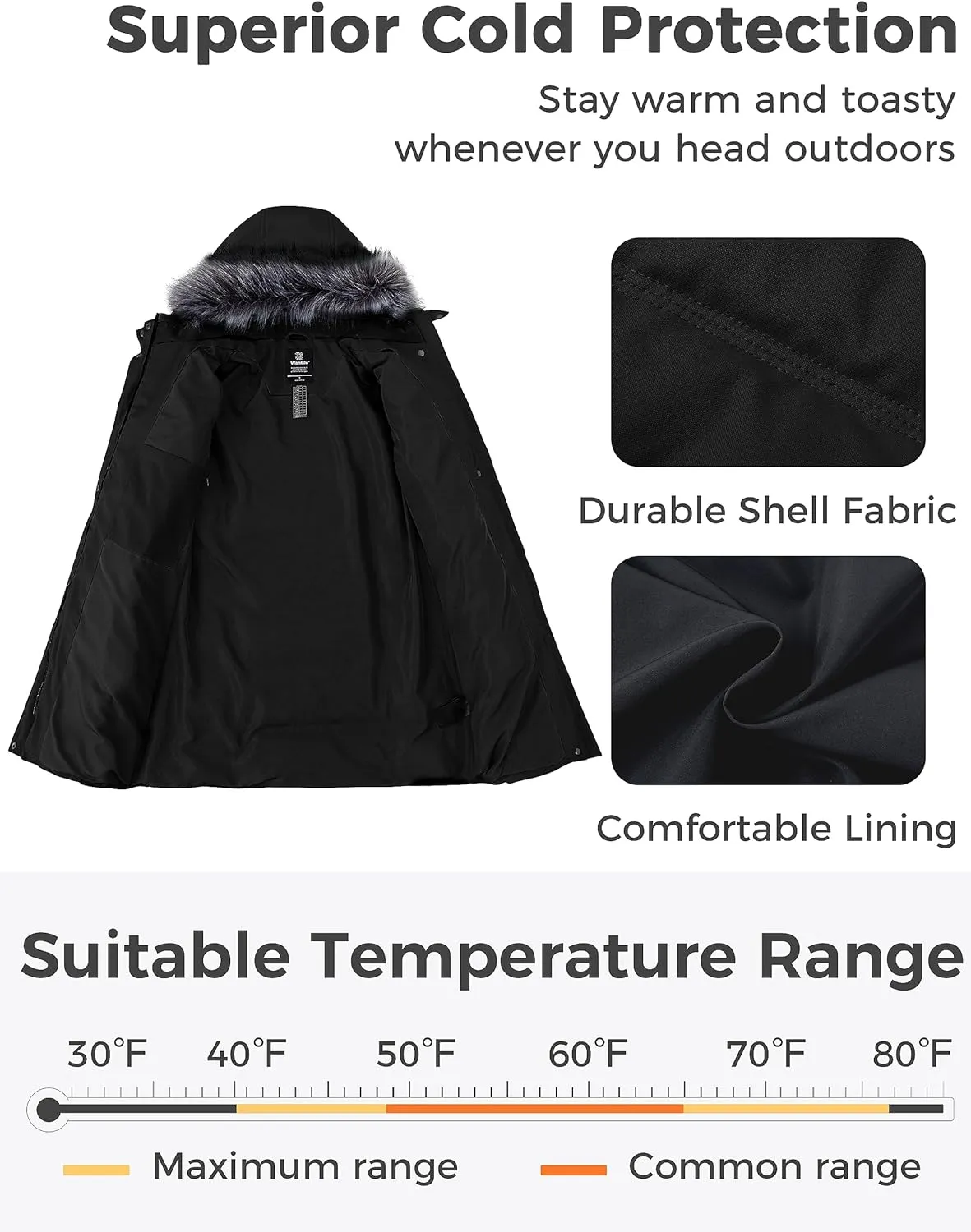 wantdo Women's Recycled Puffer Jackets Warm Winter Coats Long Winter Jacket Puffy Coat