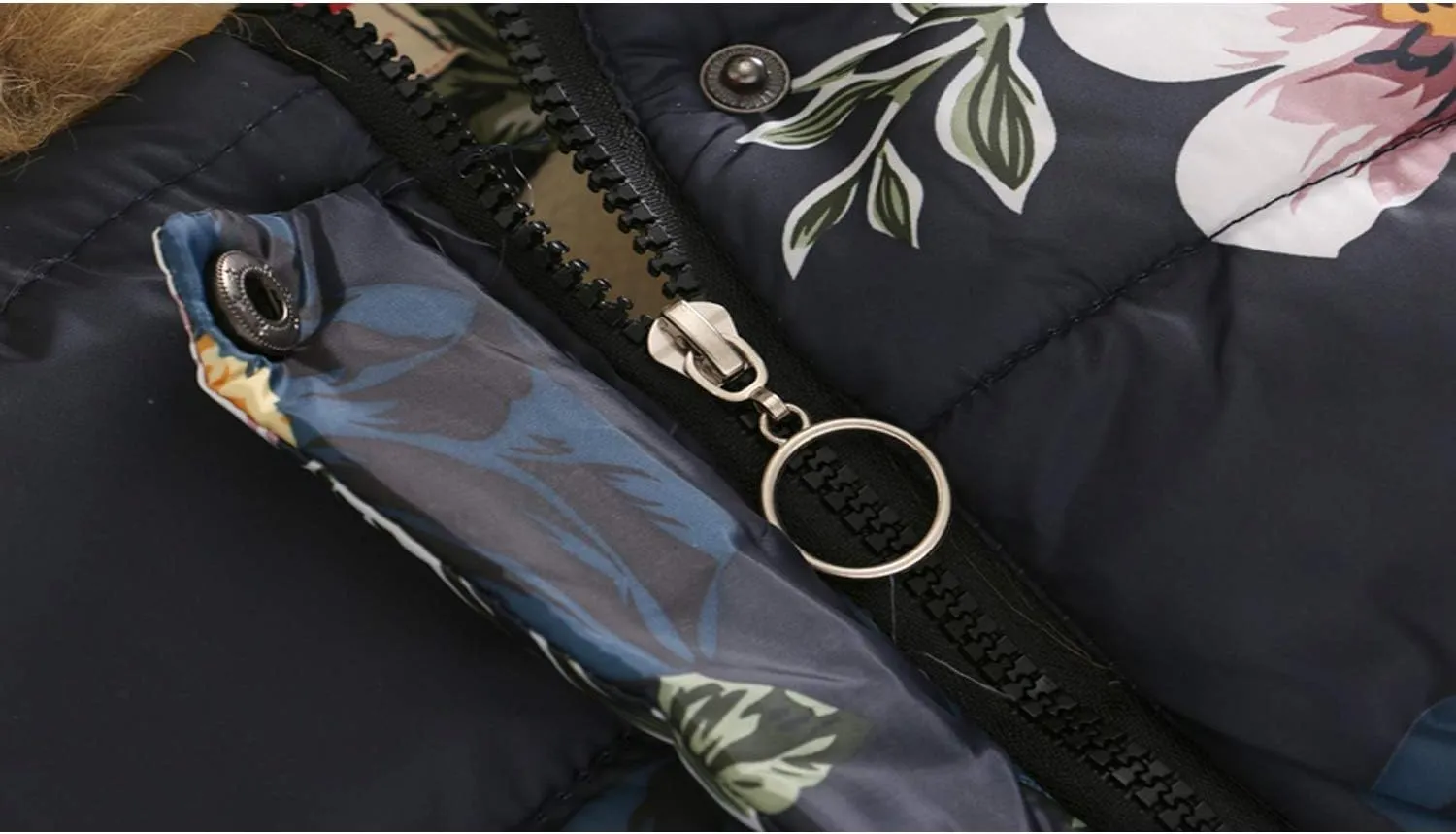 Winter Coats For Girls Hooded Waterproof Floral Printed Kids Toddler Warm Snow Jacket