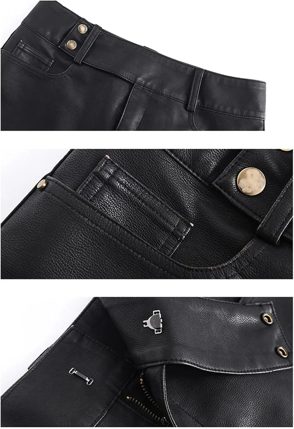 Women Black Leather Mini Skirt Classic Low Waist Sexy Slim A-LINE Pencil Skirts