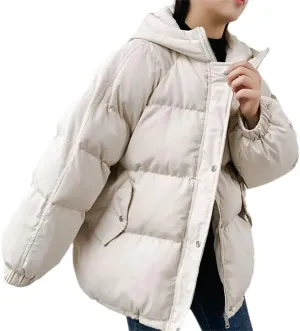 Women Short Jacket Winter Thick Hooded Cotton Padded Coats Female Loose Puffer Parkas