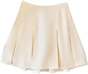 Women Summer Plus Size Loose Solid A-Line Pleated Elastic Waist Mini Skirts