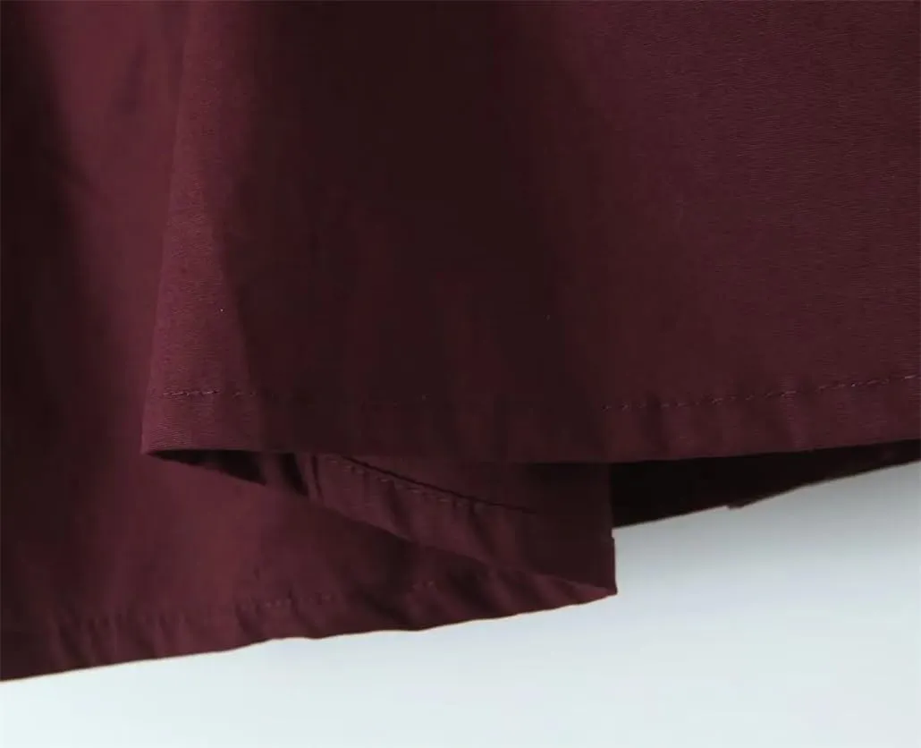 Women Vintage Drawstring Low Waist A-Line Midi Skirt Cotton Holiday Casual Skirts