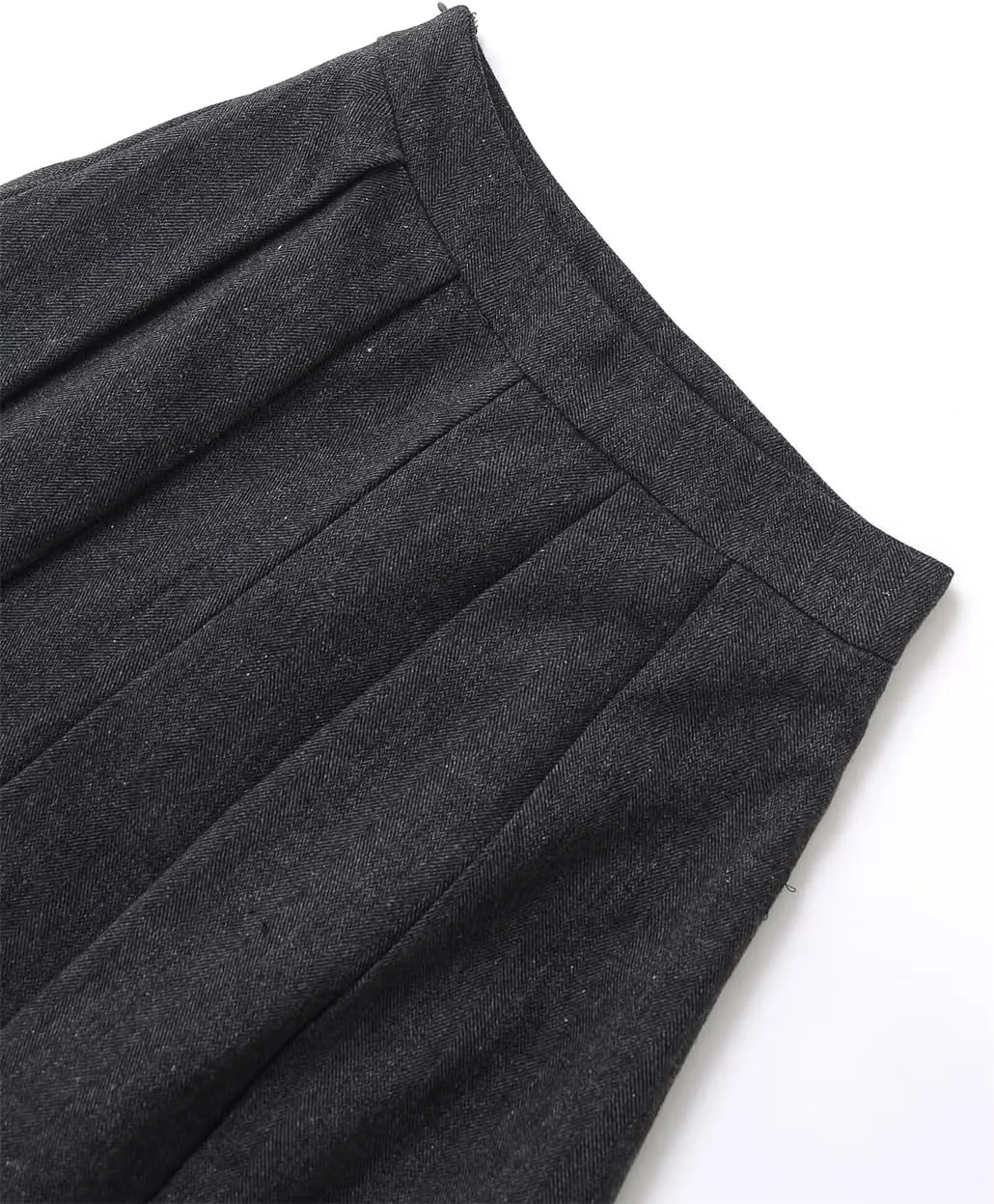 Women Wide Pleated A-Line Midi Skirt Female Office Skirts