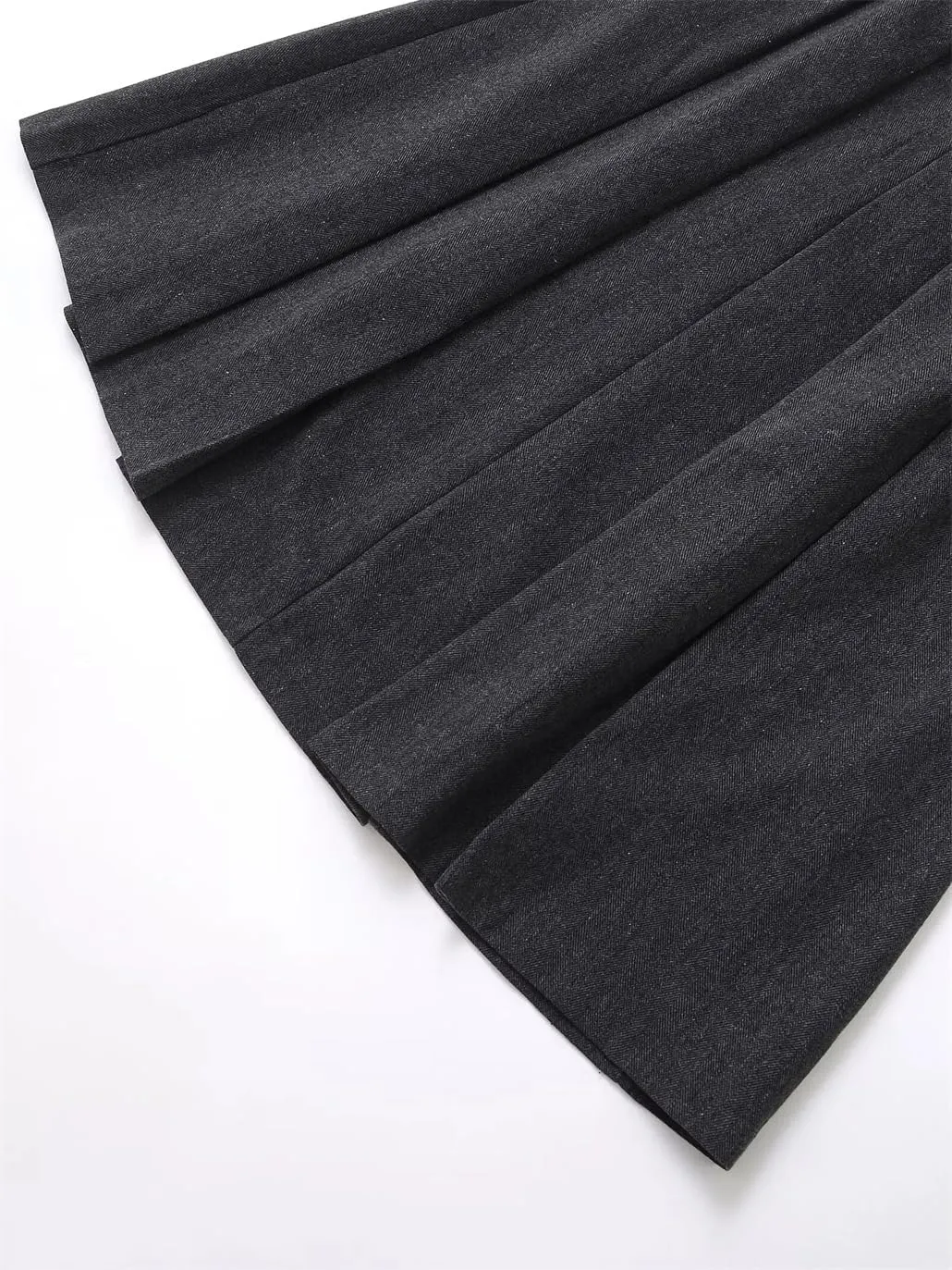 Women Wide Pleated A-Line Midi Skirt Female Office Skirts
