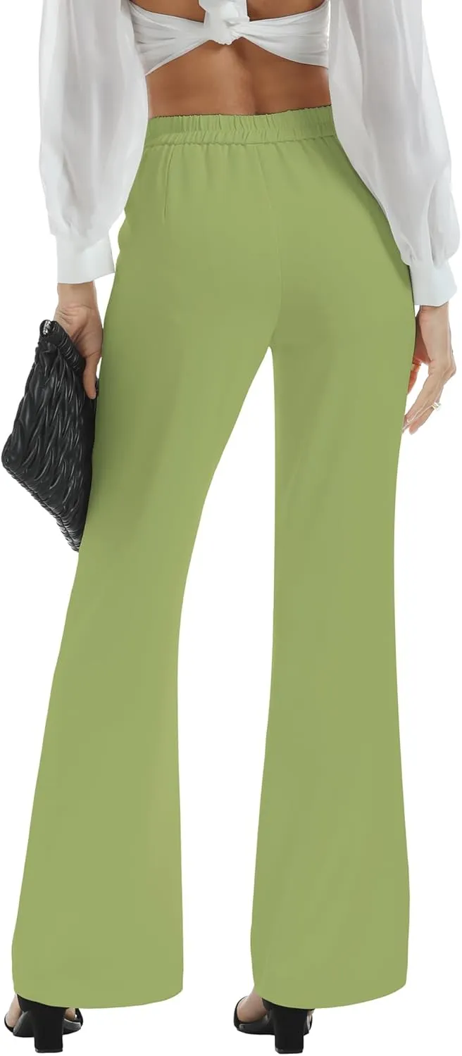 Women's Causal High Waisted Wide Leg Pants, Bootcut Dress Pants for Women, Work Pants with Pockets for Women Office