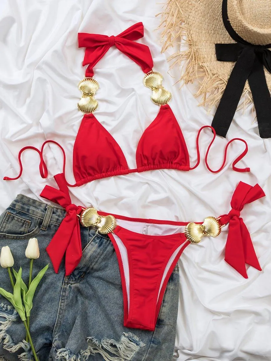 Women's GFIT Seashell String Bikini Set - Sexy Swimwear for Beach & Pool