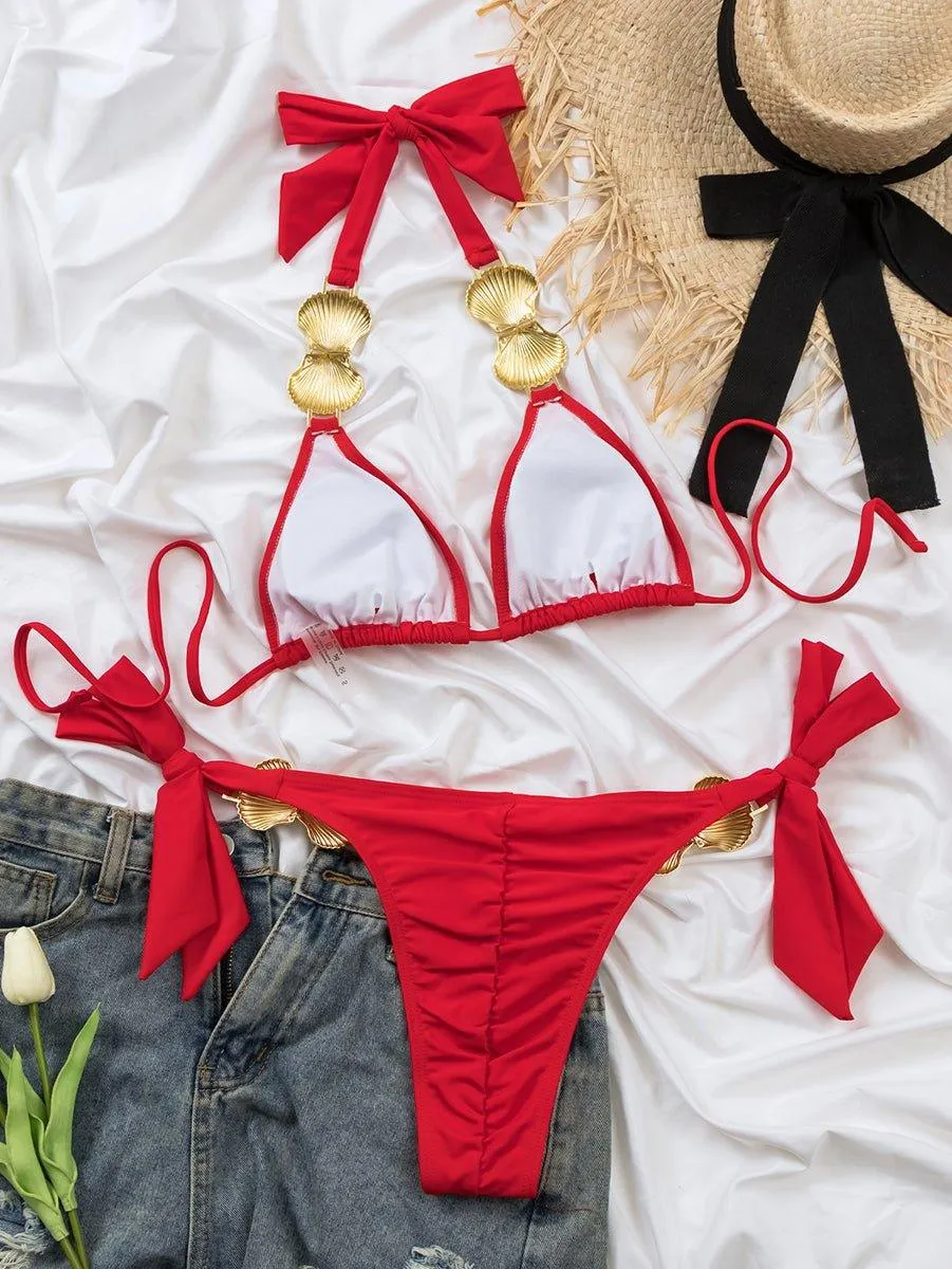 Women's GFIT Seashell String Bikini Set - Sexy Swimwear for Beach & Pool
