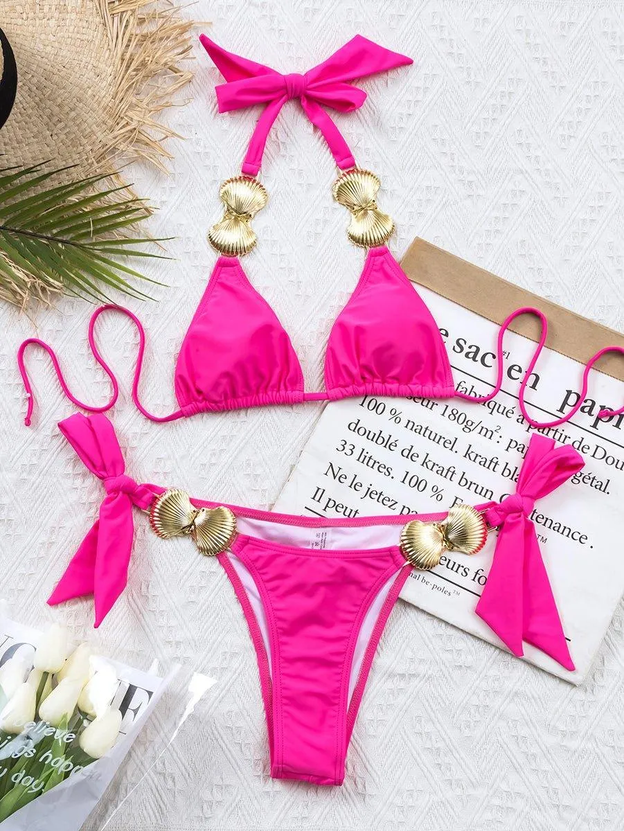 Women's GFIT Seashell String Bikini Set - Sexy Swimwear for Beach & Pool