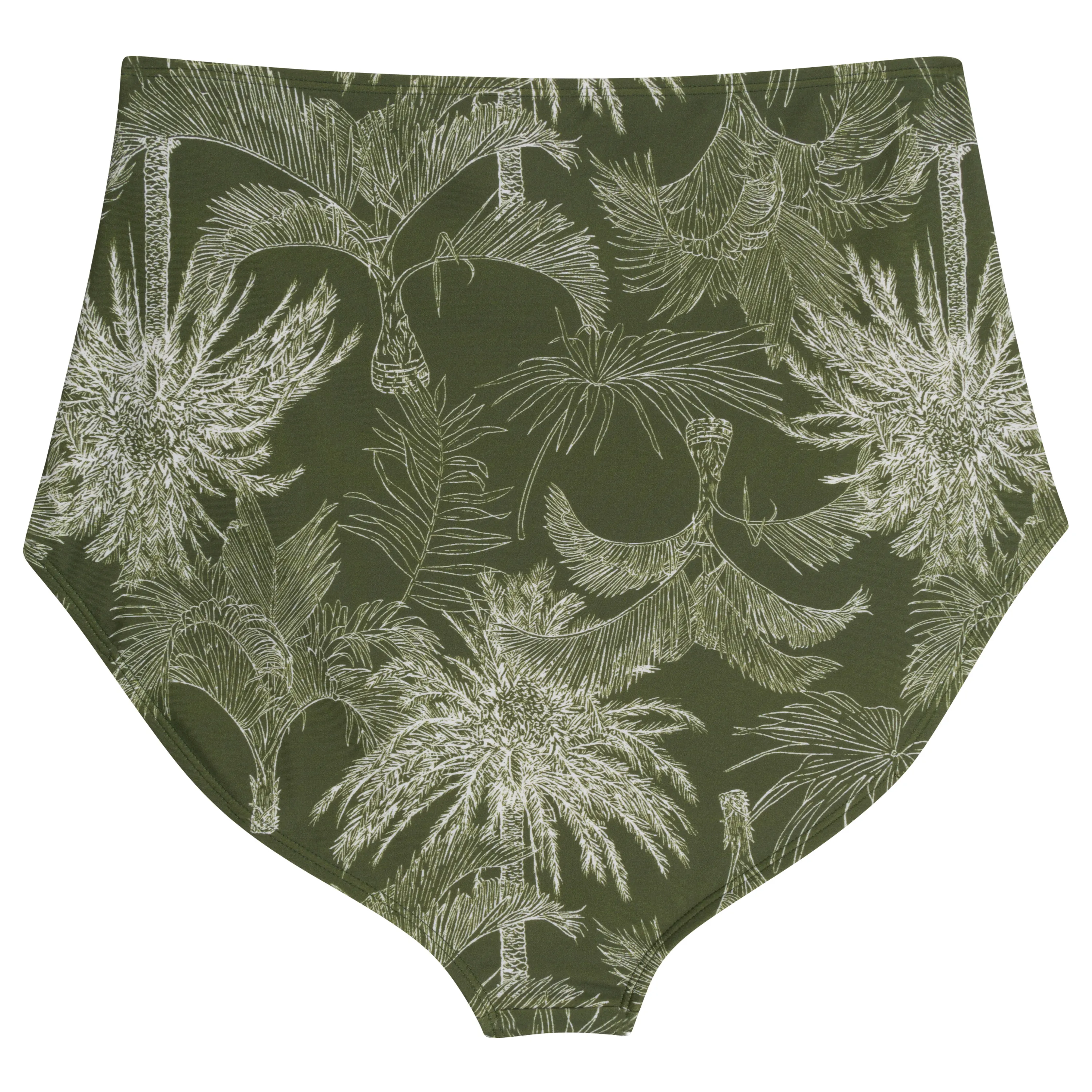 Women's High Waist Bikini Bottoms Ruched | "Hawaiian Rainforest"