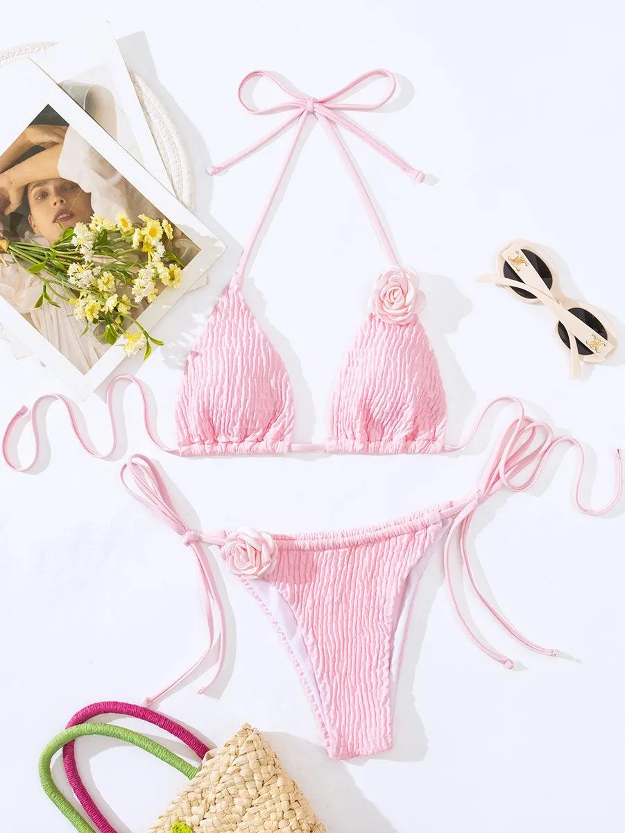 Women's Pink Micro String Bikini Set | GFIT | Beach Swimwear