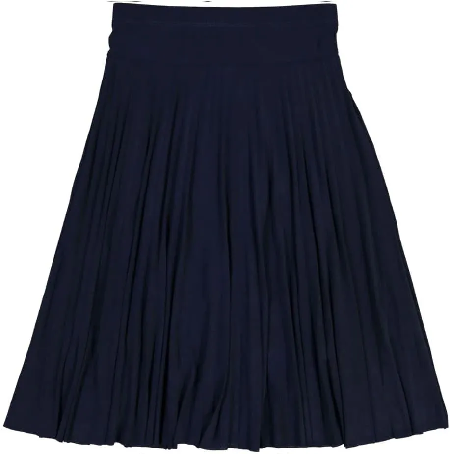 Womens Slinky Midi Pleated Knee Length - Elastic Waist Pleated Skirt