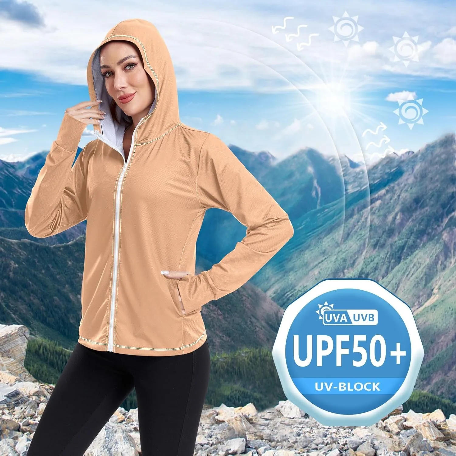 Womens Sun Protection Shirts Strong Red Women's Hoodie Zip Front Rash Guard Sun Shirts for Women Long Sleeve Uv Protection