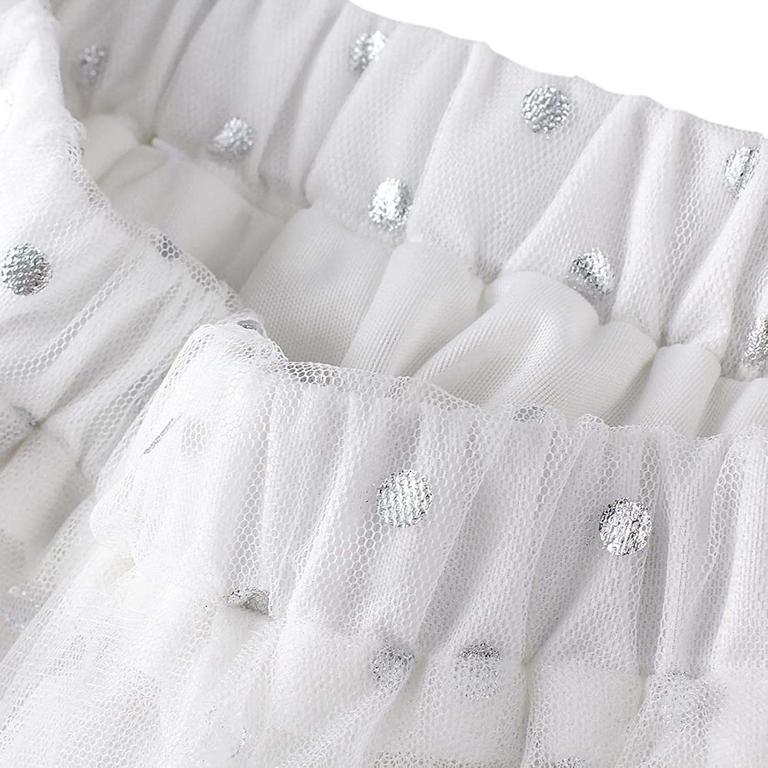Women's Tulle Midi Skirt Elastic High Waist Layered Pleated Mesh Flowy A-Line Prom Party Long Tutu Skirts