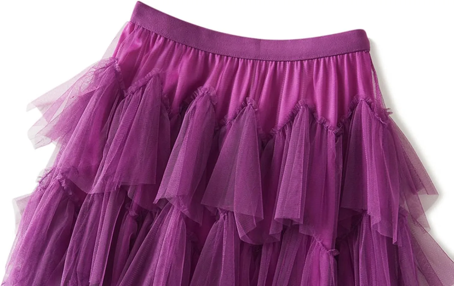 Women's Tulle Tutu Skirts Tiered Skirt Petticoat Elasticated Waist Pleated A Line Ruffles Skirts