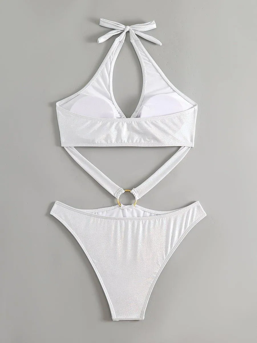 Women's White One-Piece Swimsuit - GFIT SPORTS | Elegant Beachwear