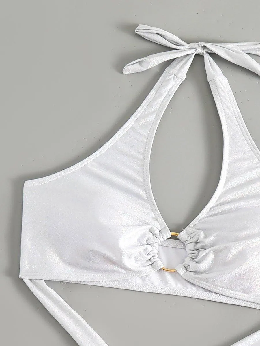 Women's White One-Piece Swimsuit - GFIT SPORTS | Elegant Beachwear