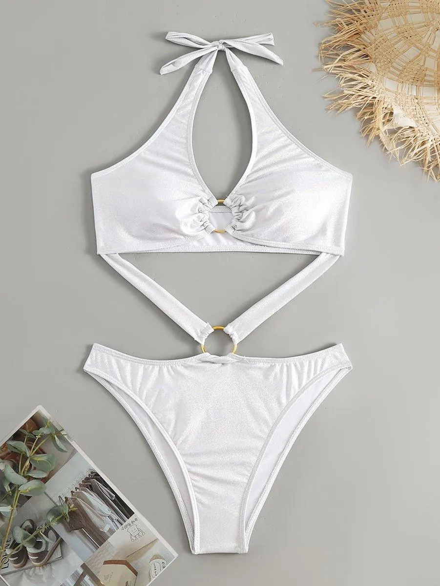Women's White One-Piece Swimsuit - GFIT SPORTS | Elegant Beachwear