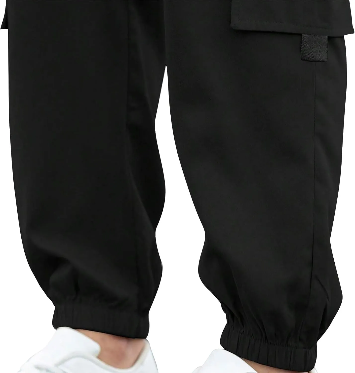 Xiaojmake Mens Casual Cotton Joggers Drawstring Chino Cargo Pants Twill Track Jogging Sweatpants Outdoor Hiking Running Pants