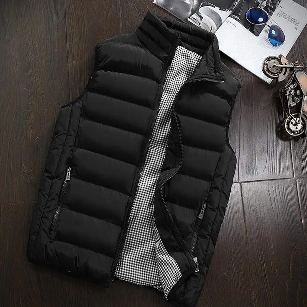Ymosrh Mens Coats Winter Men Autumn Coat Padded Cotton Vest Warm Hooded Thick Vest Tops Jacket Jackets