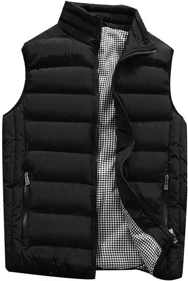 Ymosrh Mens Coats Winter Men Autumn Coat Padded Cotton Vest Warm Hooded Thick Vest Tops Jacket Jackets