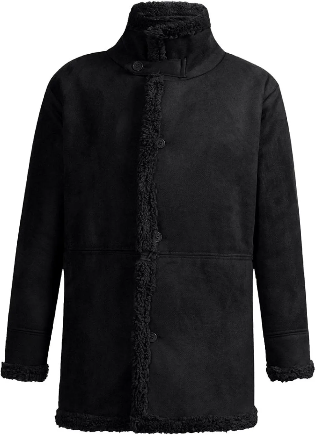 Ymosrh Motorcycle Jacket Men Sheepskin Jacket Warm Wool Lined Mountain Faux Lamb Jackets Coat Mens Leather Jacket