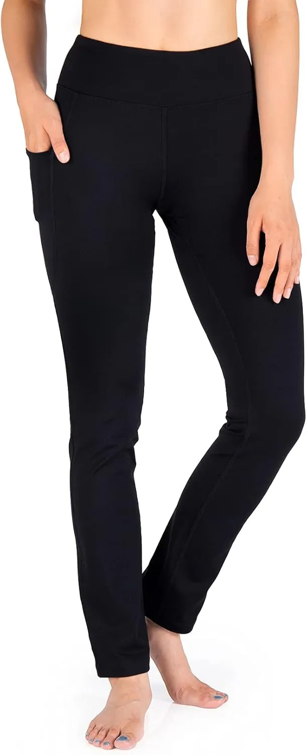 Yogipace,Side Pockets,27"/29"/31"/33"/35"/37",Women's Straight Leg Yoga Pants Slim Fit Lounge Workout Pants