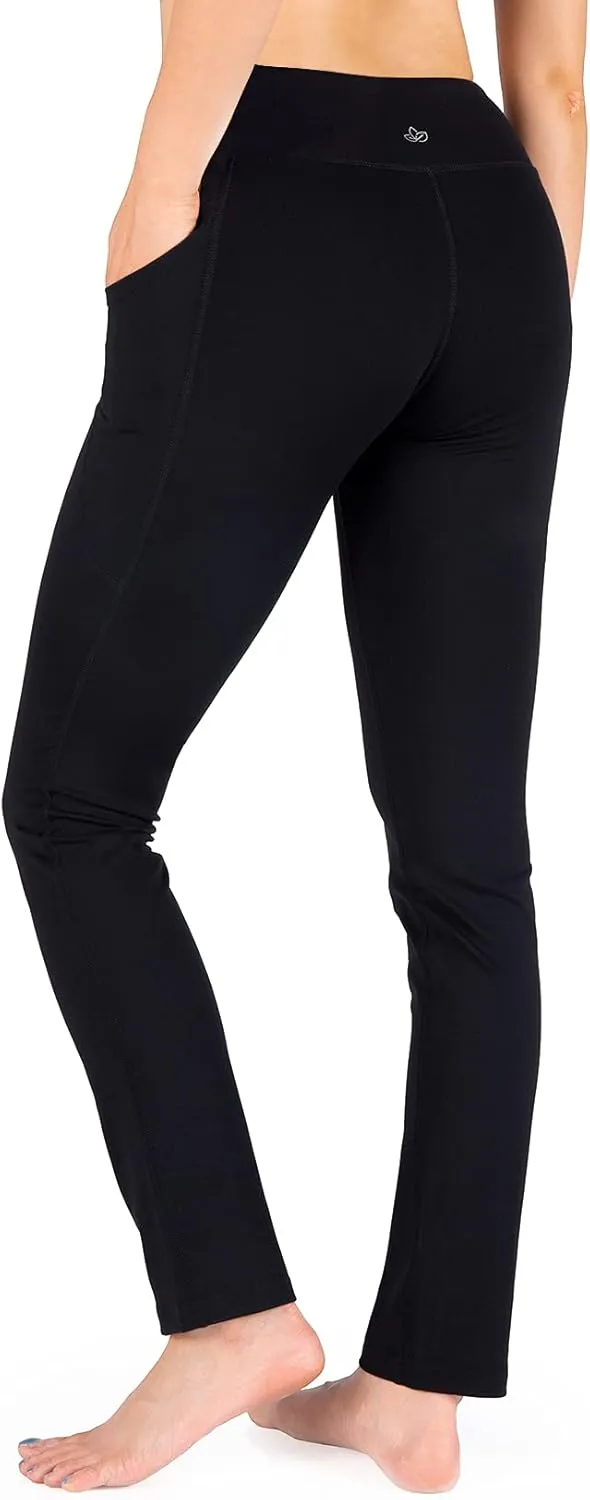 Yogipace,Side Pockets,27"/29"/31"/33"/35"/37",Women's Straight Leg Yoga Pants Slim Fit Lounge Workout Pants