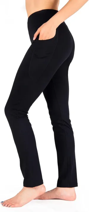 Yogipace,Side Pockets,27"/29"/31"/33"/35"/37",Women's Straight Leg Yoga Pants Slim Fit Lounge Workout Pants
