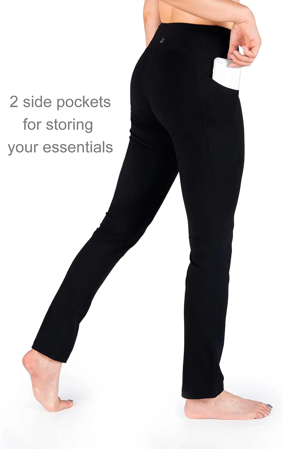 Yogipace,Side Pockets,27"/29"/31"/33"/35"/37",Women's Straight Leg Yoga Pants Slim Fit Lounge Workout Pants
